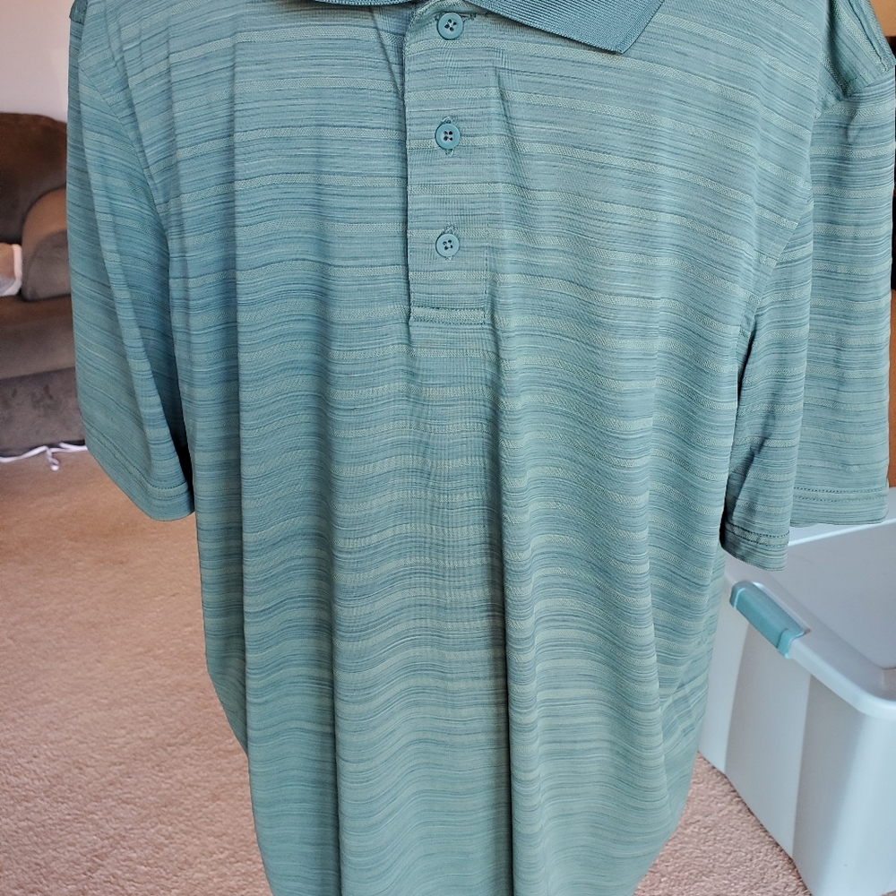 Men's textured performance polo. XL.